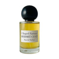 Chapel Factory Hermit Coat Eau de Parfum in golden-yellow glass with black spherical cap and matte label