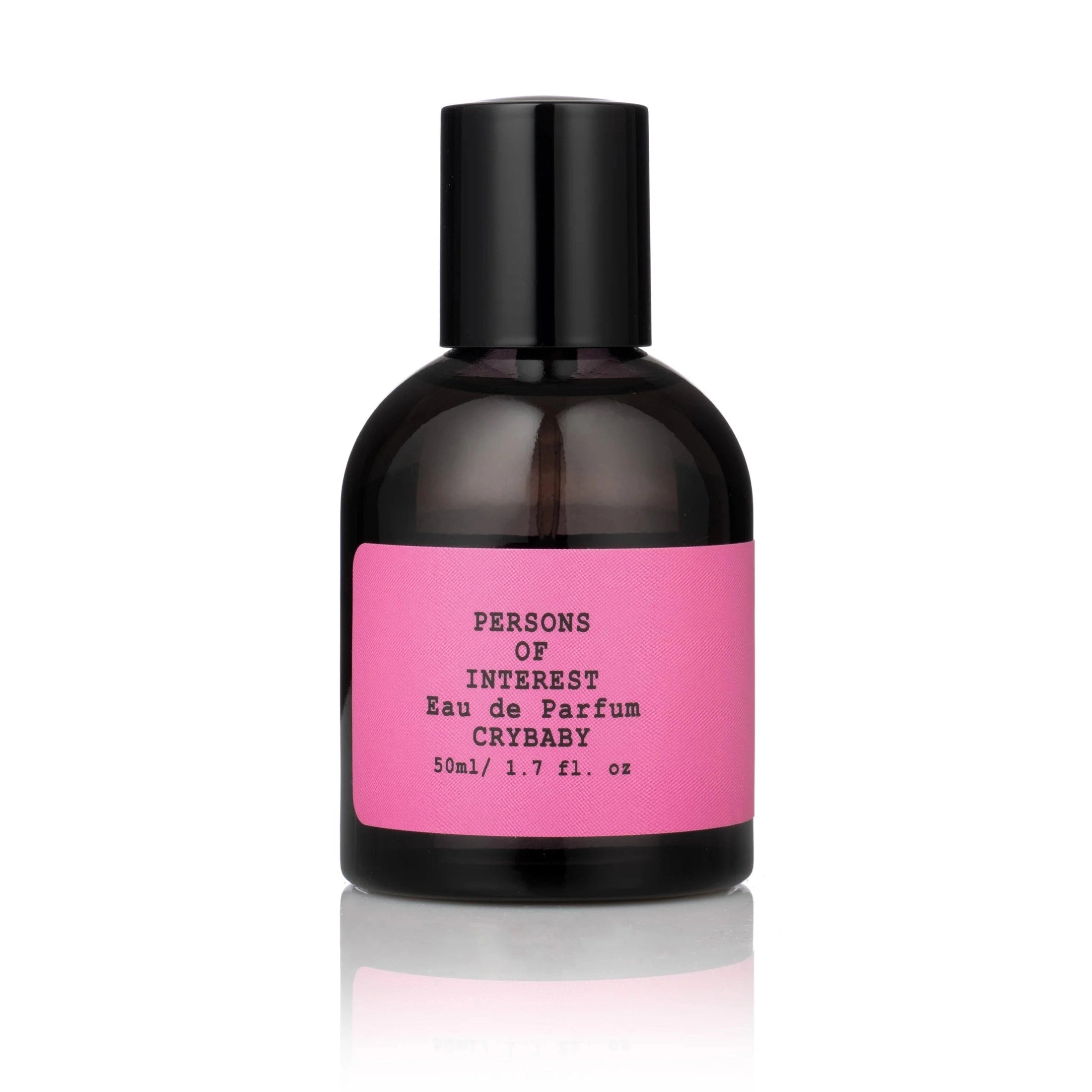 Persons of Interest Crybaby Eau de Parfum in dark amber glass with pink label