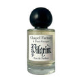 Chapel Factory Pilgrim Eau de Parfum in clear glass bottle with black cap and pale yellow liquid